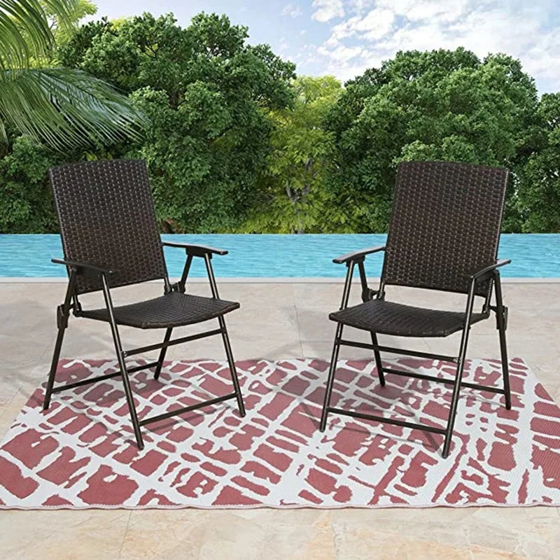 Latitude Run® Wicker Outdoor Stackable Dining Armchair Wayfair